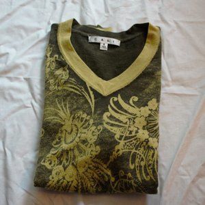 Whimsical Small Green CAbi Sweater Shirt